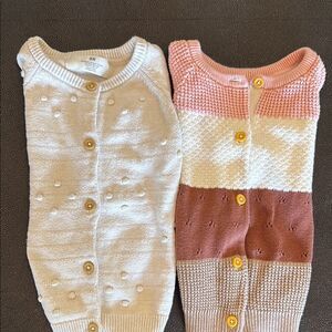 H&M Button-Up Cardigans in Cream and Striped Pink bundle of two size 3-4 years